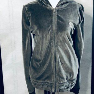 Burberry Brit | Velour Gray Hoodie (Size Medium)